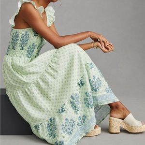 Anthropologie Roller Rabbit Dress Yarrow Doe Dress in Mint Green Medium NWT